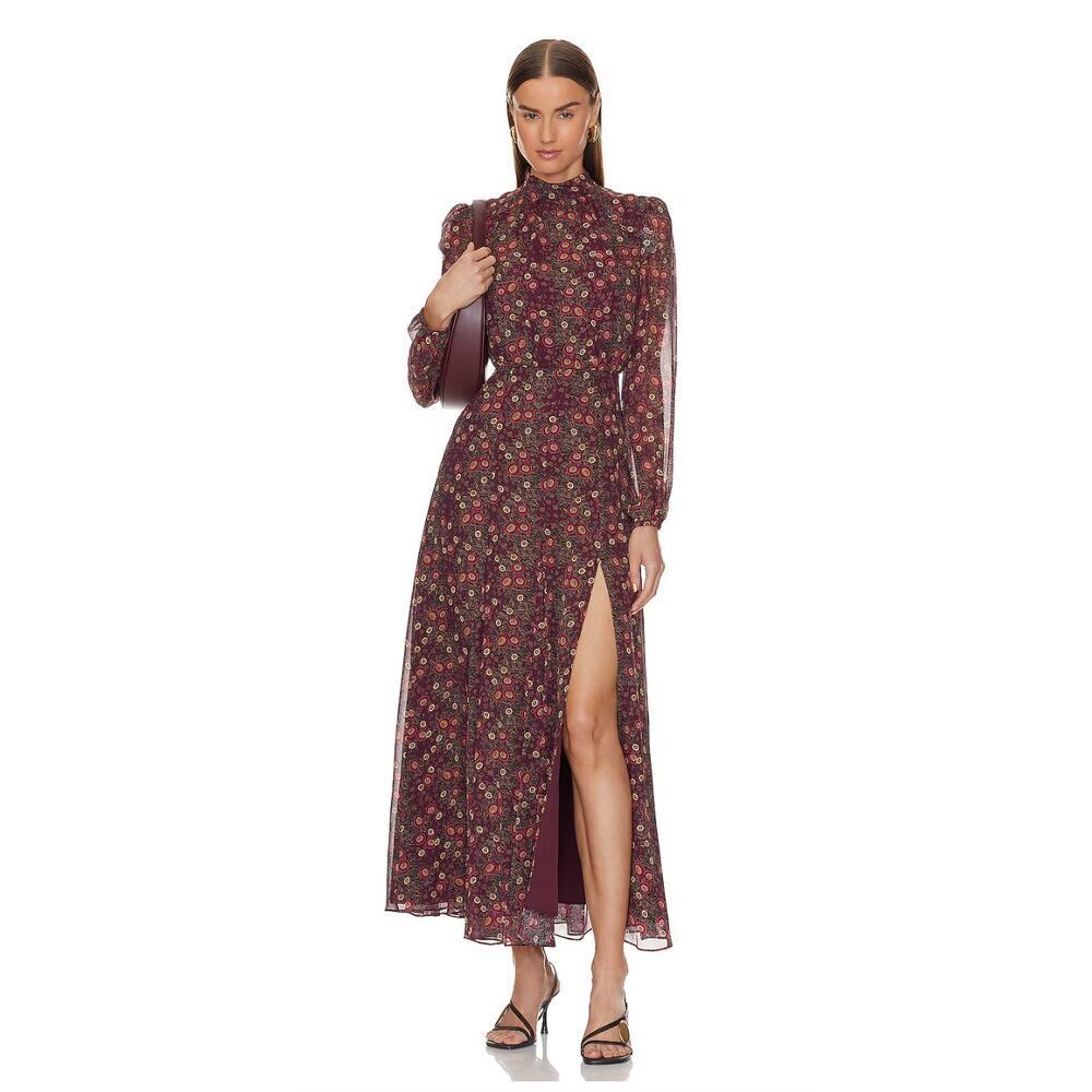 SALONI Akina Wine Jacqui-B Dress - NO SLEEVES- Size 2